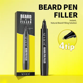 SEVICH High-Quality Beard Pen Waterproof Four Prong Beard Filler Pencil Men Moustache Coloring Pen Hair Eyebrow Eyelash Filling