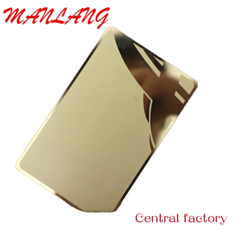 

Custom Custo u Laser Cut Engraved Rose Golden irror Blanks etal busins card n