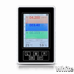 Advanced Handheld EMF Meter & Radiation Tester - Portable Electromagnetic Field Detector and Dosimeter (White)