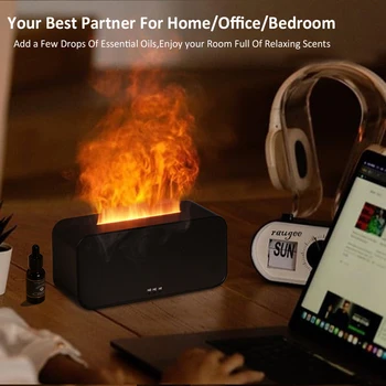 Air Aroma Humidifier Diffuser Essential Oils Humidifiers Mini Flame Automatic Fragrance Diffuser Home Humidifier With LED Light 6