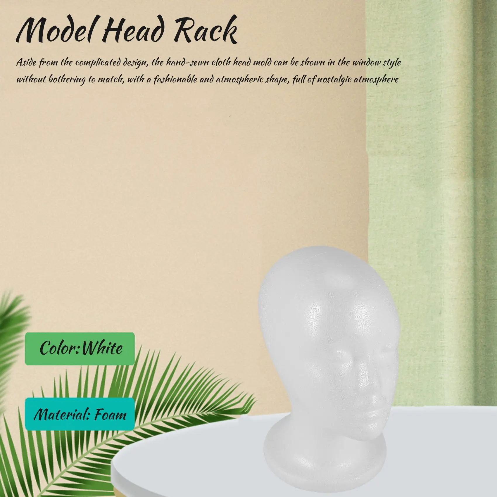 Foam Mannequin Head Female Hat Wig Display Stand Rack