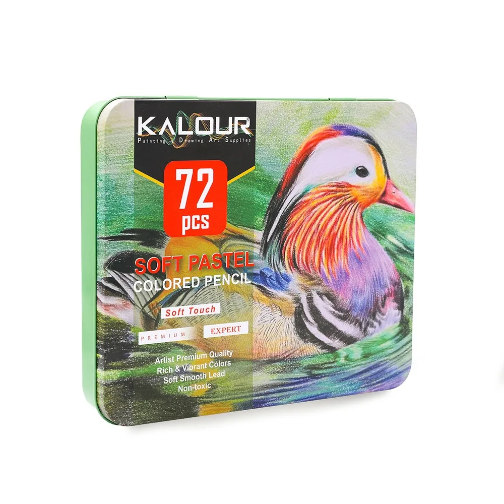 KALOUR 파워 펜슬 세트, 전문가용 소프트 컬러 연필, 부드러운 부드러운 리드, 아티스트용 무독성, 어린이 미술 용품, 72 색