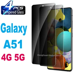 Anti - Spy Privacy Screen Protector - Premium Tempered Glass Film - 2 Pieces (For Galaxy A51)