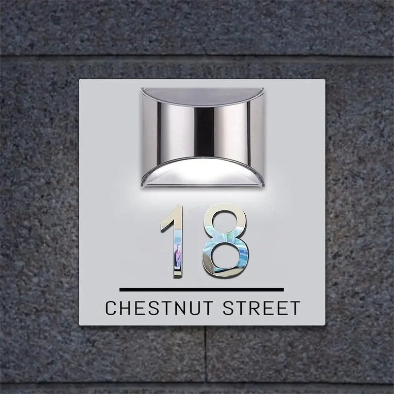Custom Black Square Address Sign 2 | Custom Modern Black Square Door Number Sign 9