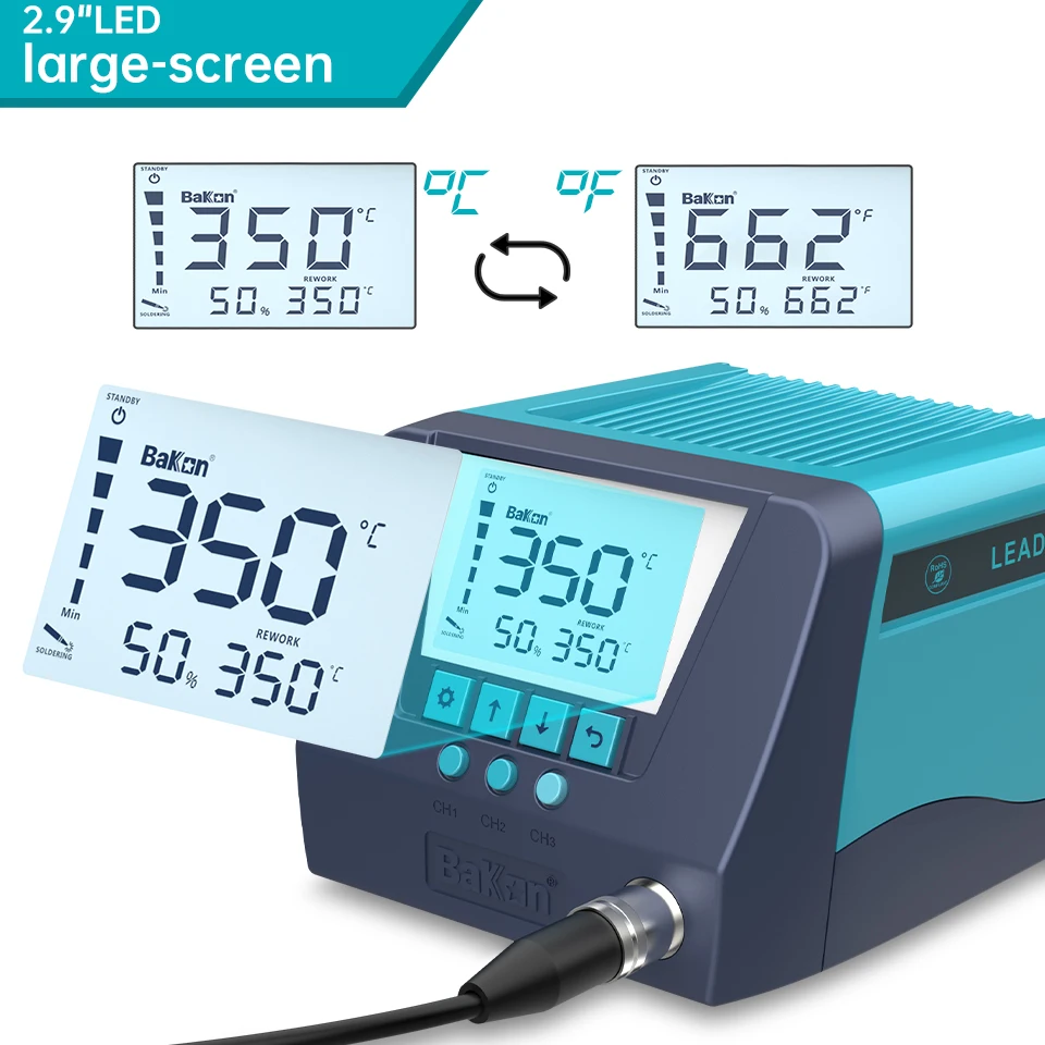 바콘 BK90 전문 납땜 스테이션 90W 자동 절전 기능 정온 BGA SMD PCB IC 휴대폰 수리 도구