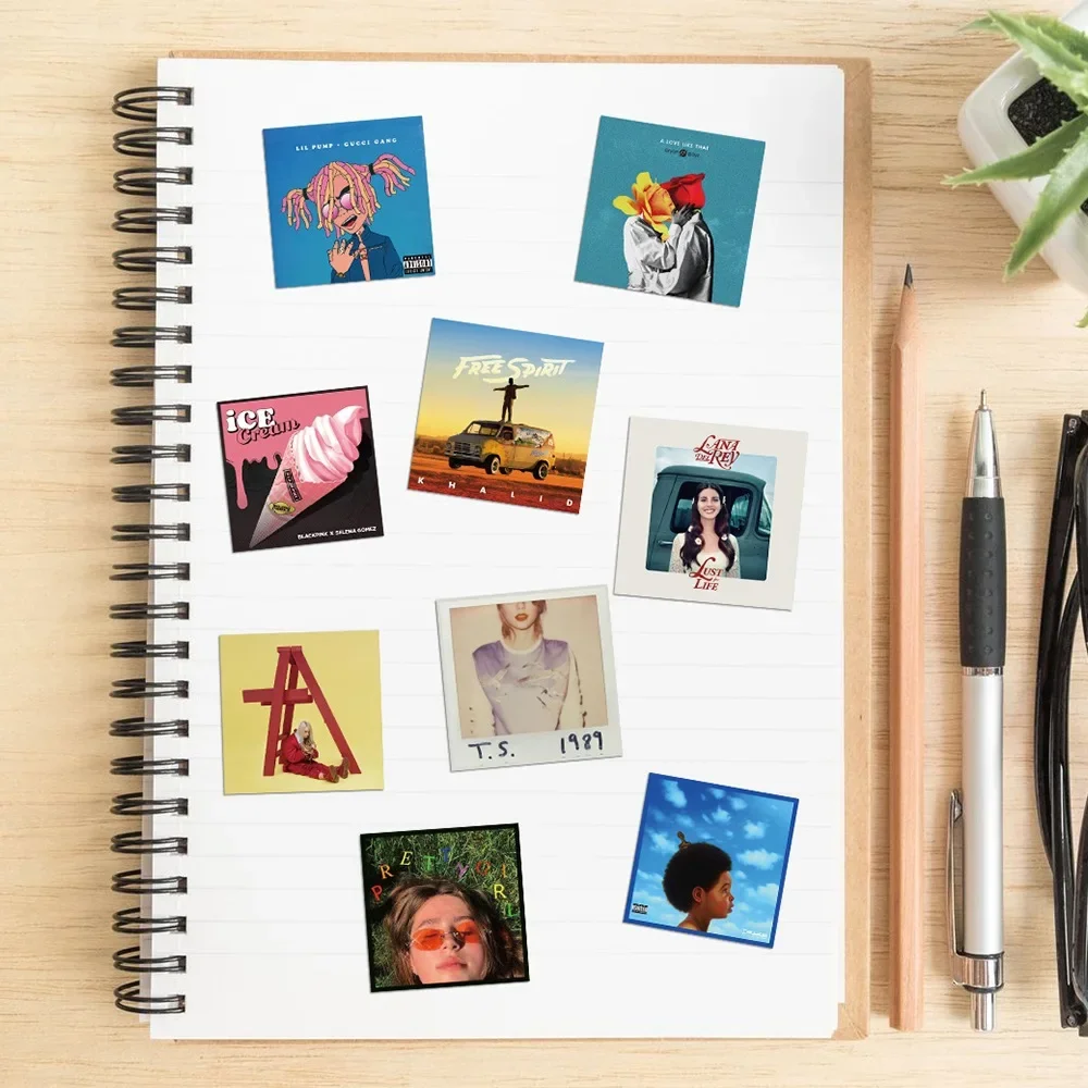 55pcs Fashion Singer Album Personality Trend Cover Sticker DIY Luggage Phone Guitar 4