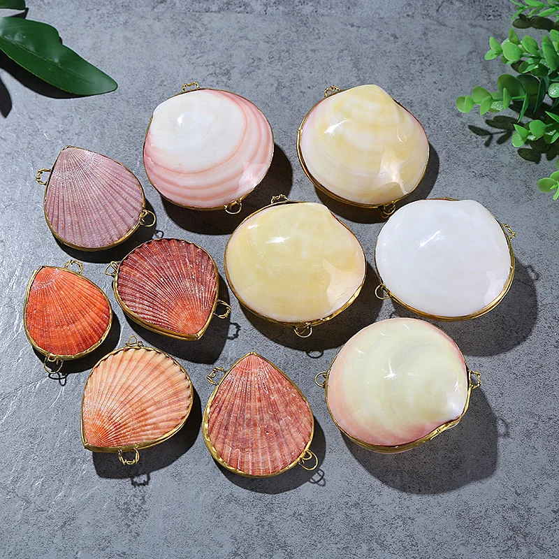 

Шкатулка для драгоценностей с натуральными ракушками, креативная коробка с инкрустированными золотыми краями для хранения, Свадебный домашний подарок, коробка для украшений с фестонами и цветами, 1 шт.