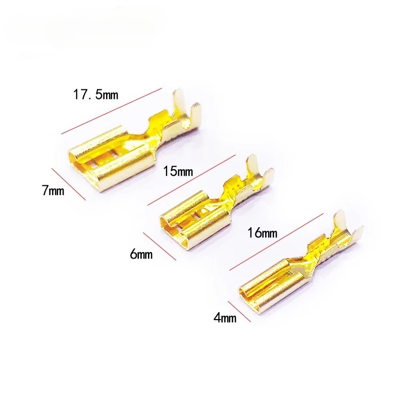 암 스페이드 크림프 터미널 전기 슬리브 와이어 랩 커넥터, 22-16 AWG 0.5mm2-1.5mm2 용, 200 개 100 쌍, 2.8mm, 4.8mm, 6.3mm