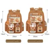 Cartoon Capybara Backpack Large Capacity Light-weight Schoolbag Alleviate Burden Water-Repellent Backpack for Students School 6