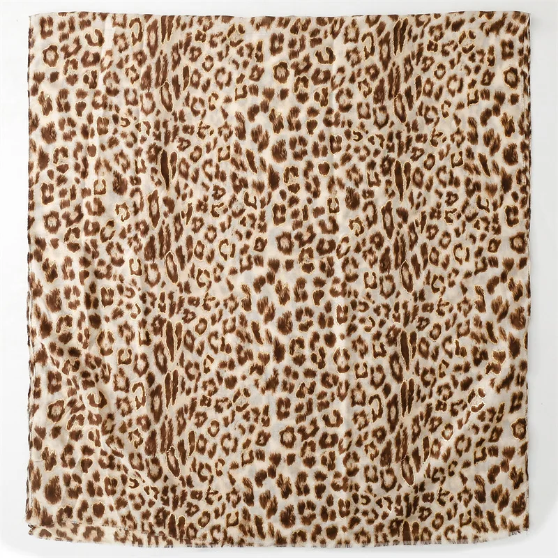 2024 Fashion Women Leopard Floral Fringe Viscose Shawl Scarf Print Soft Lady High Quality Pashmina Stole Muslim Hijab 180*90Cm 3