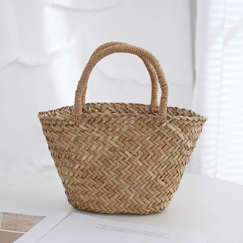 Handmade Wicker Rattan Bag Bohemian Mini Basket Bags for Women