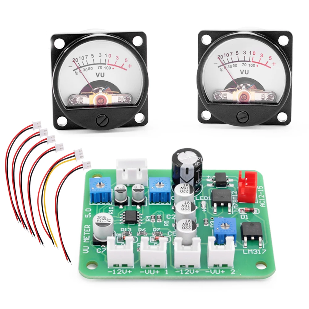 

35mm VU Meter Stereo Audio Level Indicator Audio Meter Backlight Adjustable Driver Board For HiFi Amplifier