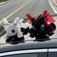 Cute Flying Dragon Plush Car Ornament with Adhesive for Auto Exterior Window Dashboard Motorcycle Home Decor Stuffed Animal Gift 3
