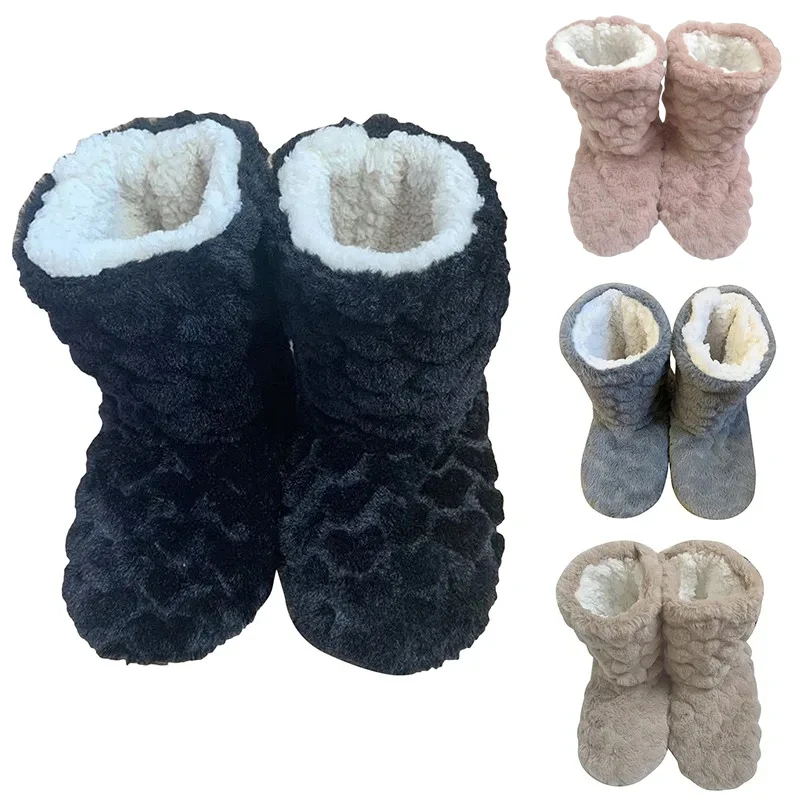 Winter women slippers slippers sandals lightweight slippers flat slippers warm slippers Women Slippers Shoes Autumn Couple Floor Socks Adult Non-Slip Thickening Velvet Indoor Dance High-Tube Slippers Female