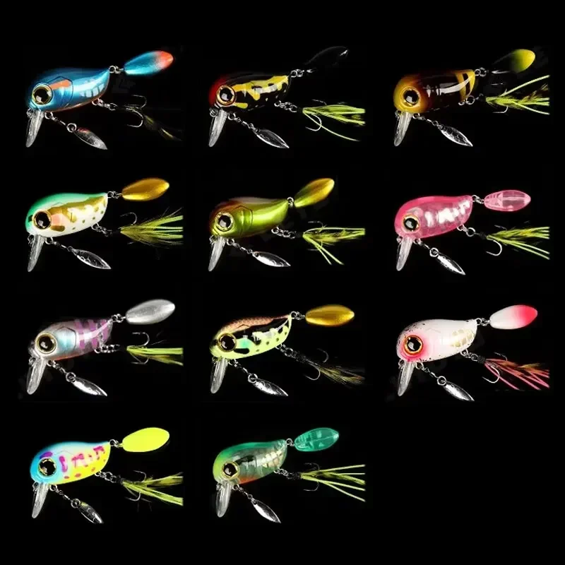 Topwater Crankbaits 8g Fishing Lures with Spinner Wobblers Rotating Glitter Artificial Hard Baits Freshwater Bass Lures Tackle - 4