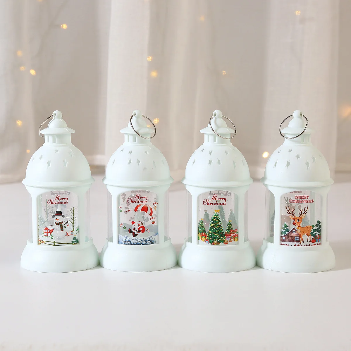 Christmas Lantren Led Light 2024 Christmas Decoration for Home Room Bedroom Fairy Lights Navidad New Year Decorative Lamp 4