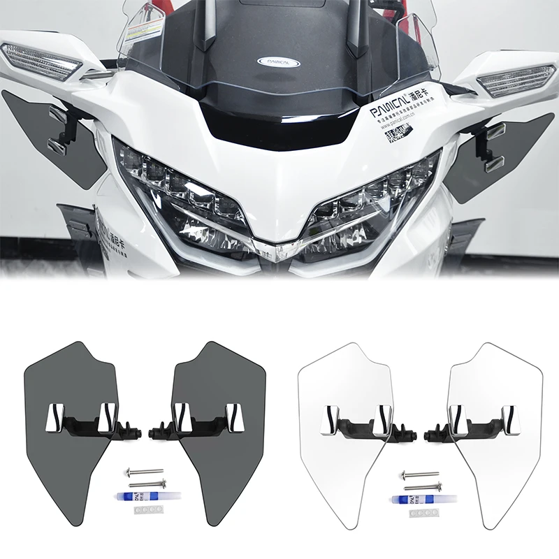 Panical Hand Guard Deflector Mount Tint Mirror Wind Case Upper Air Deflector Deflectors For Honda Goldwing GL1800 F6B 2018-2024