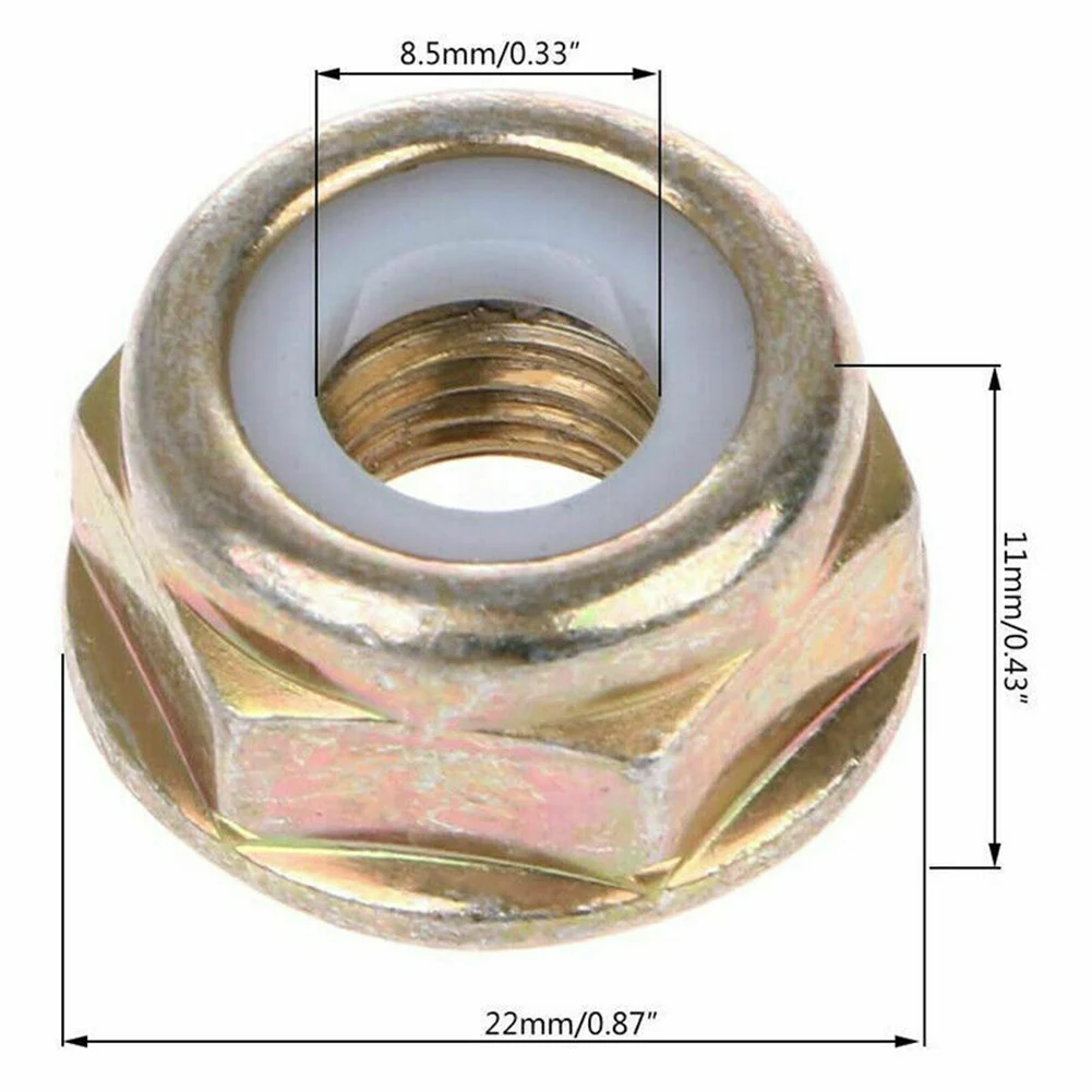 Lawn Mower Accessory Nut Left Hand Thread M10×1.25 Metal 2 Pcs For Lawn Trimmer Brand New Excellent Service Life