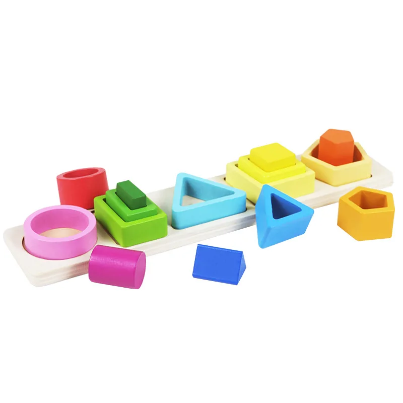 

Wooden Montessori Toys Color Shape Cognitive Classification Matching Puzzle Games Children's Early Learning Educational Toys