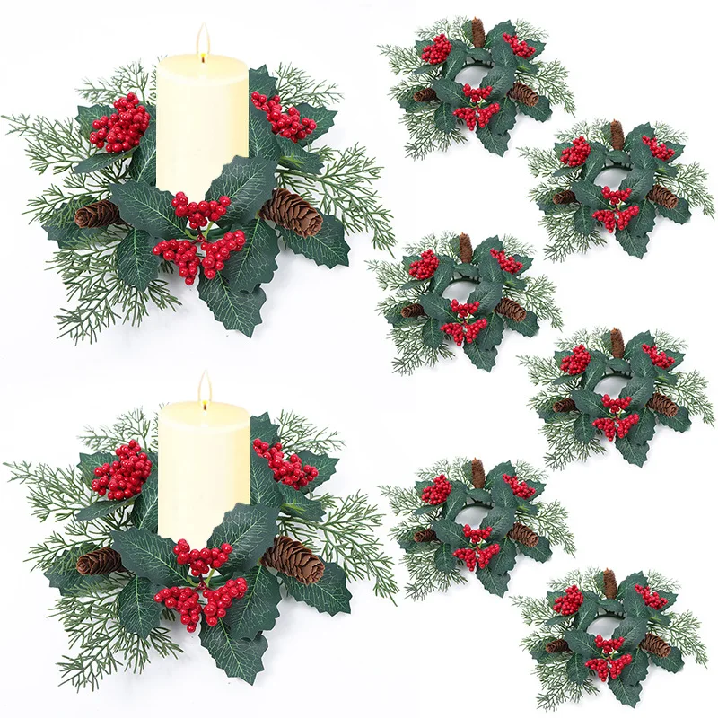 Festive Candle Holders and Flower Garland Centerpieces