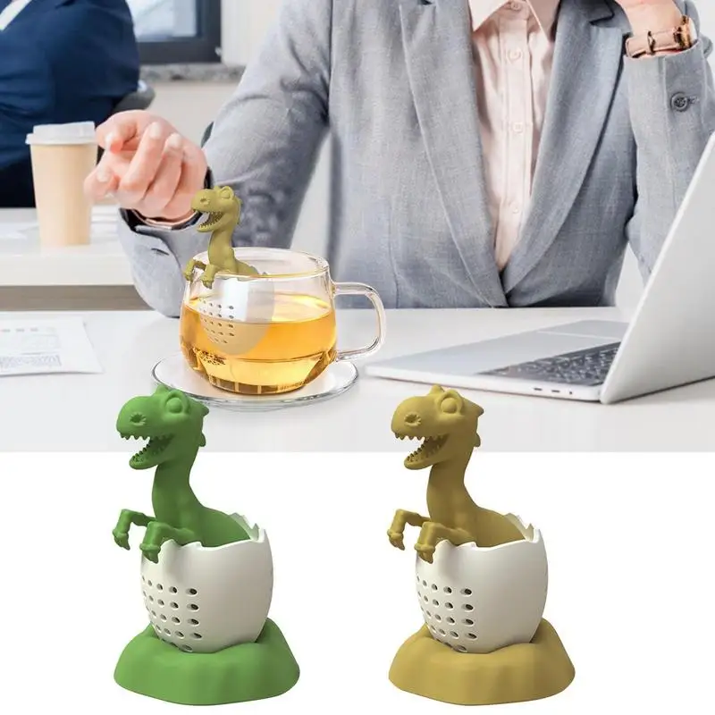 

Animal Shaped Tea Infuser Silicone Tea Strainer Filter Loose Dinosaur Shape Leaf Herbal Spice Filter Teapot Kitchen Accessories