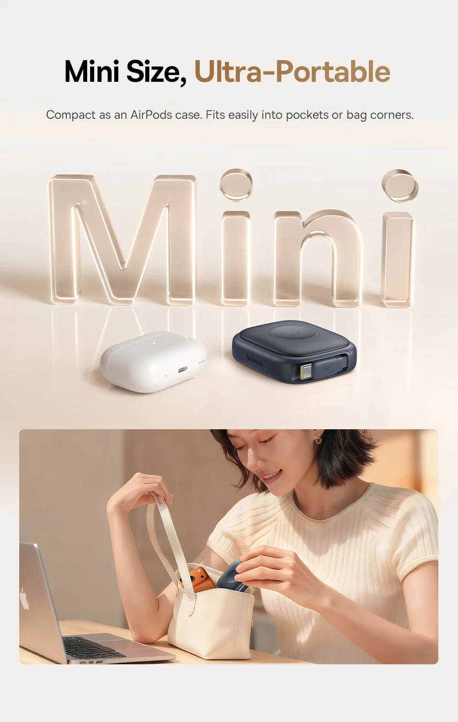 Baseus 100W Retractable USB-C Cable with Apple Watch Charger