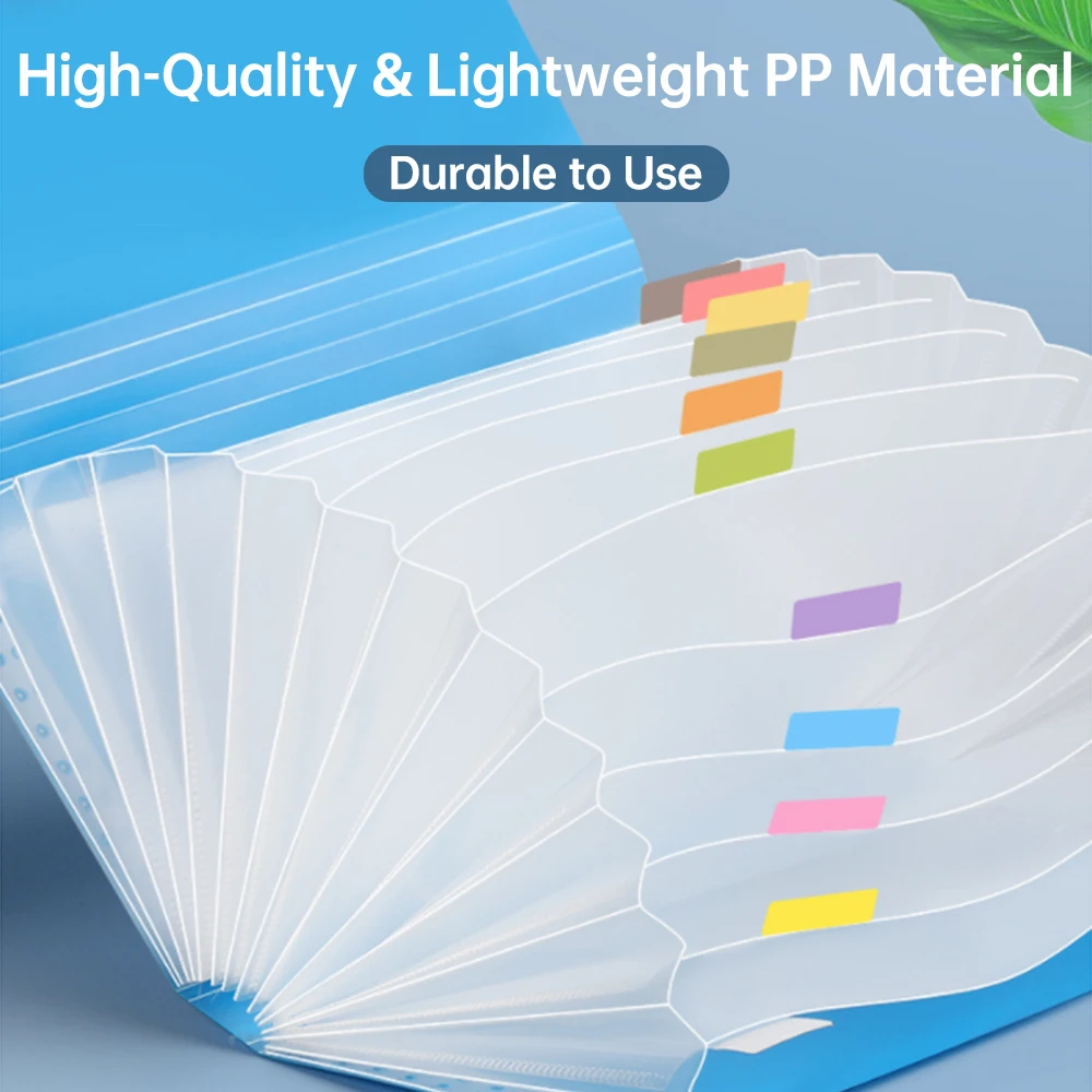 A6/B6 Accordian File Folder Bill Organizer 13 Pockets Expanding File Case with Waterproof Cover Accordion Document Organizer