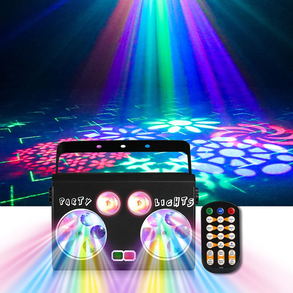 

Stage Lighting Dj Light 15W 3IN1 Effect Light LED Par Party Light DMX / Remote Control Laser Light LED Pattern Light for Disco