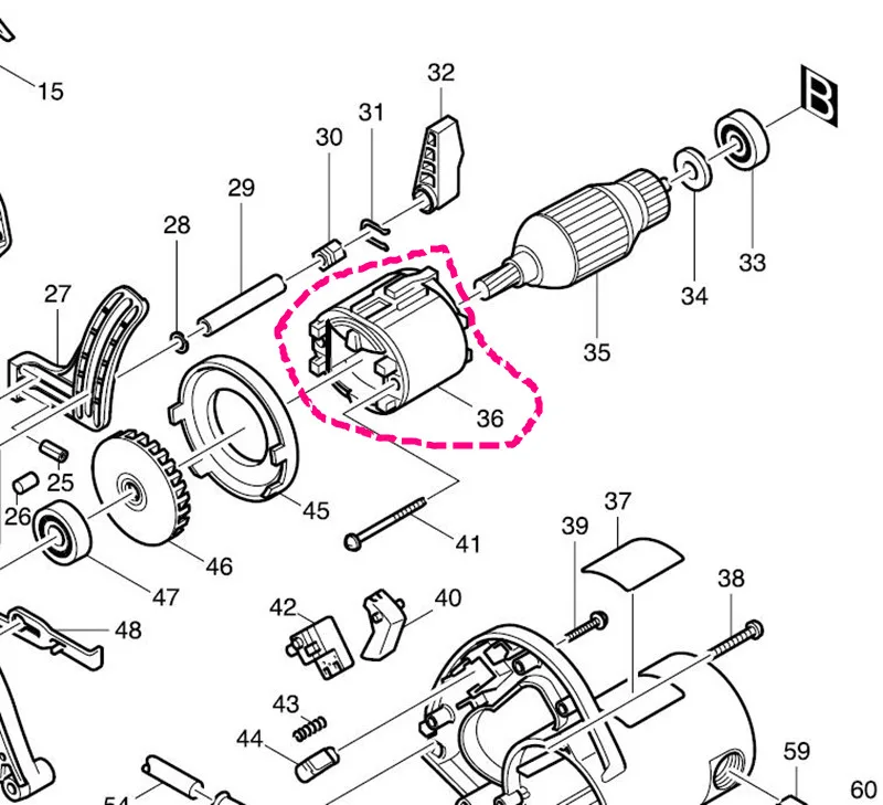 

New Genuine Makita 636203-6 FIELD, 5903R No. 36
