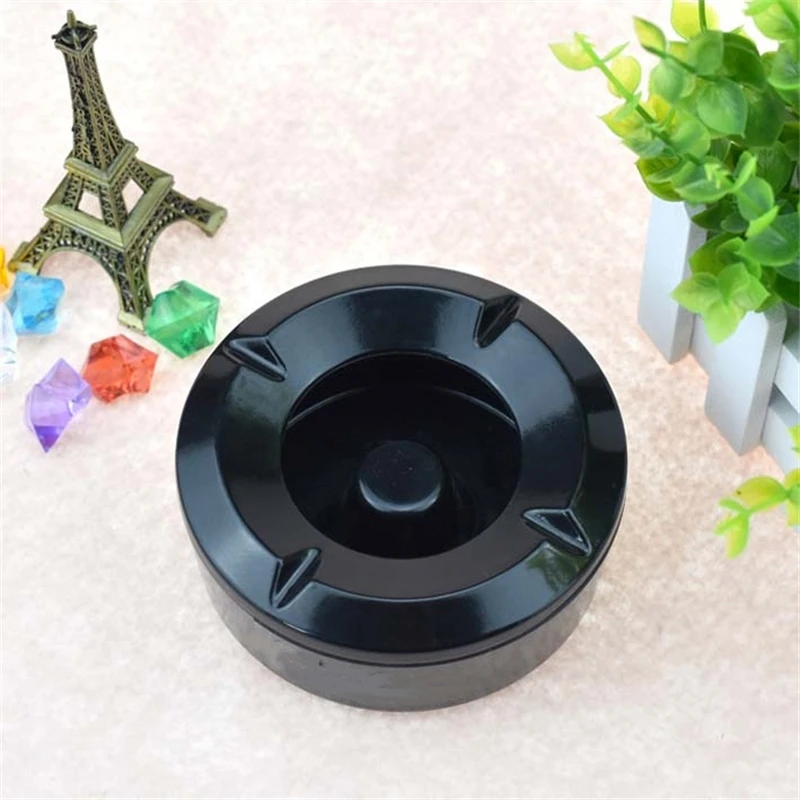 Windproof Round Ashtray Eco-Friendly Portable Cars Home Smoke Accessory Heat Resistant Ash Tray Convenient Plastic