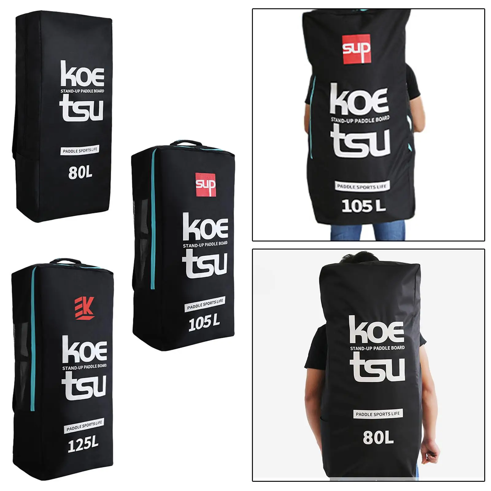 Inflatable Paddle Board Bag Adjustable Straps with Zipper Travel Storage Bag