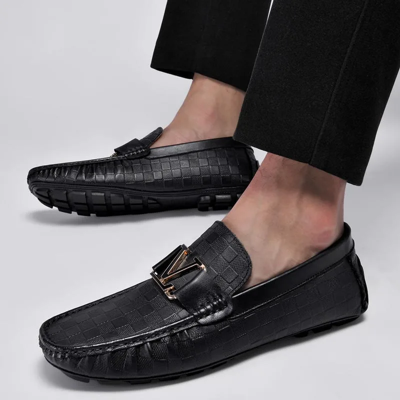 100% Genuine Leather Shoes Crocodile Pattern Men's Loafers Flats Office Moccasins Driving Wedding Business Buckle Strap Slip on 5