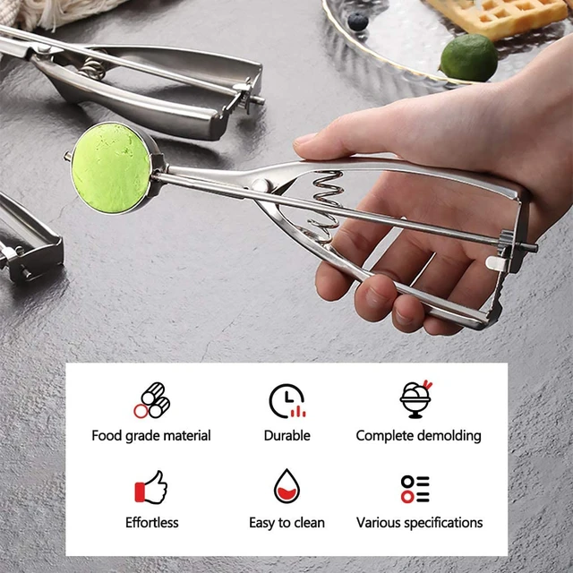 Spring Chef Cookie Scoop, Premium 18/8 Stainless Steel Disher with Sof