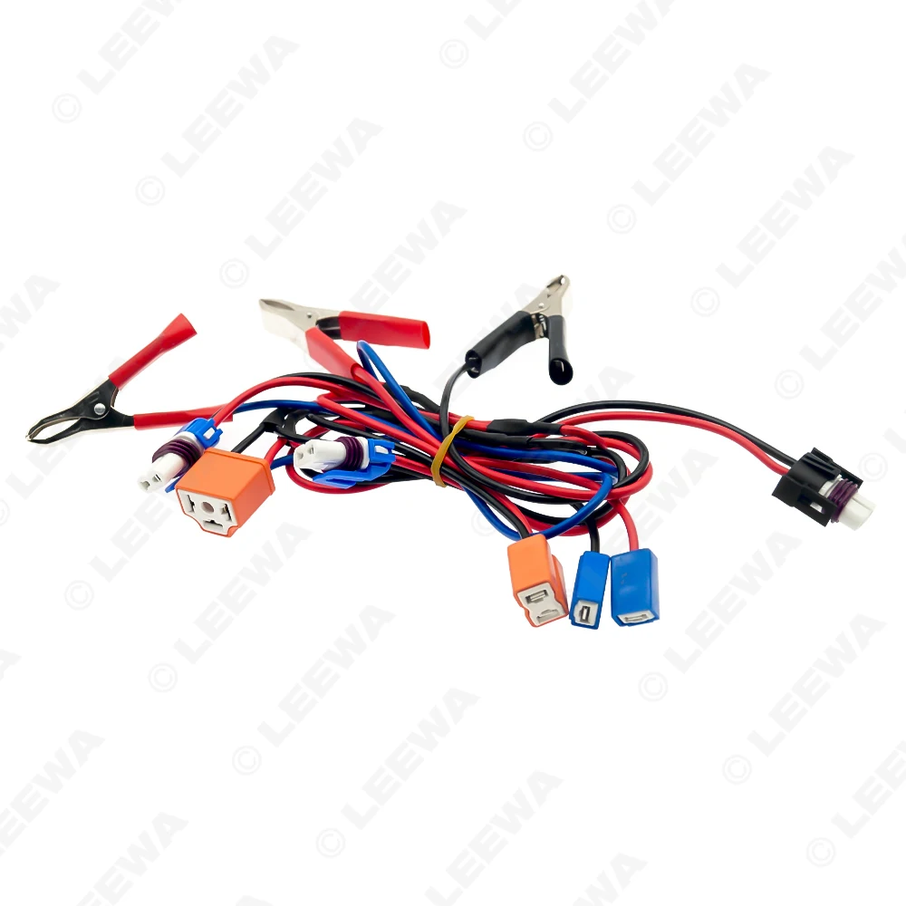 LEEWA 자동차 LED HID 플러그 어댑터 전원 코드, 클립 포함, H1/H4/H7/9005 소켓, 자동 조명 테스트 와이어 하네스 케이블  CA5623