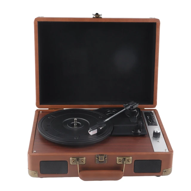 Platine Vinyle Tourne Disque 33,45 Tr/Min Marron