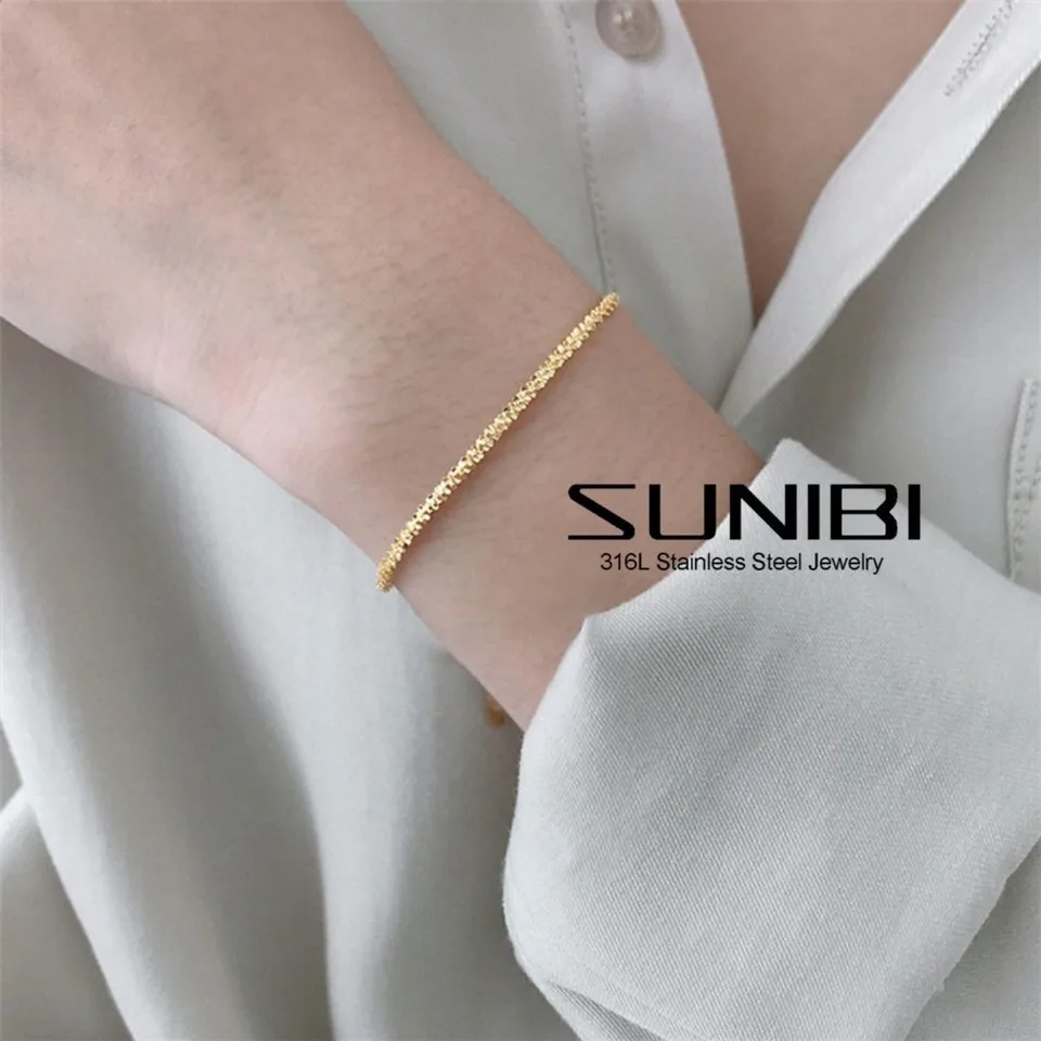 NTRUXZP Bracciale Donna In Acciaio Inox Con Zirconi – Larghezza 6mm – Gioiello Minimal Elegante, Confezione Regalo – Regalo Per Fidanzata, Moglie, Mamma
