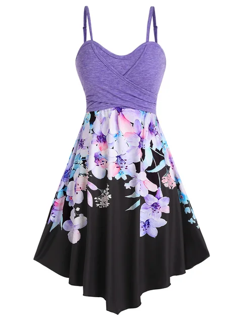 bohemian flower crossover empire waist dress