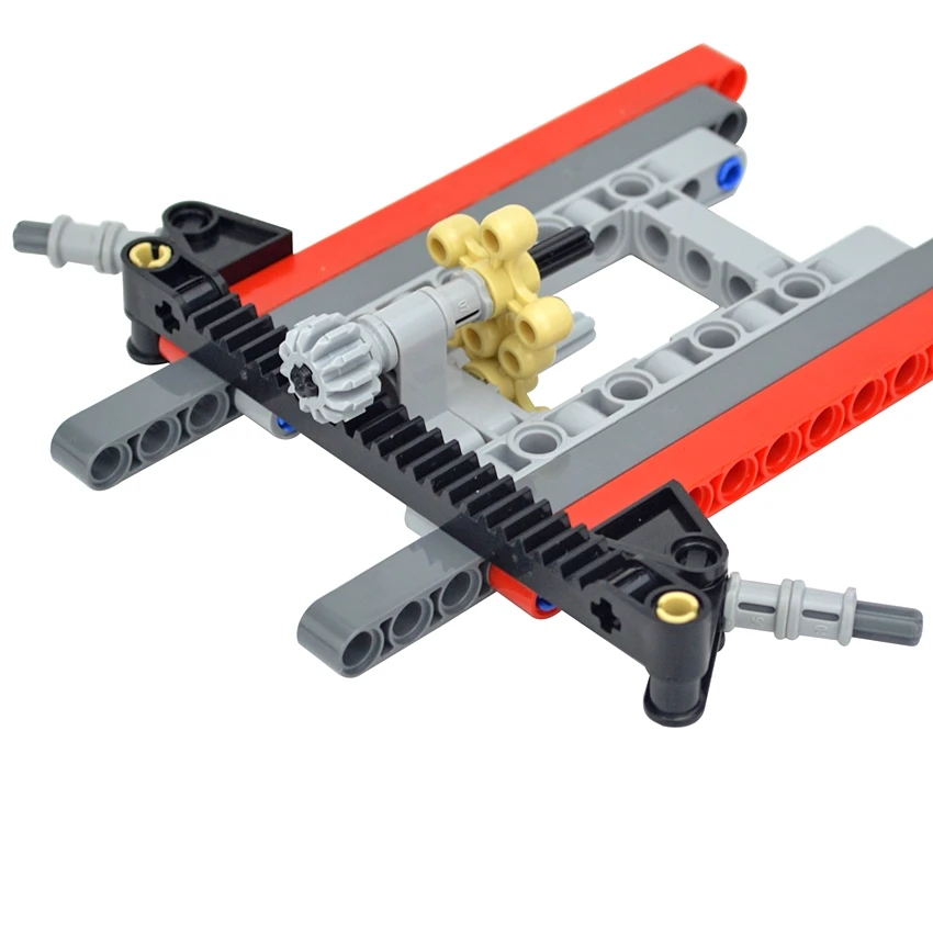 기술 자동차 프론트 서스펜션 스티어링 시스템 부품 세트 DIY 벽돌 자동차 트럭 MOC 빌딩 블록 PF 서보 모터 타이어 Leduo