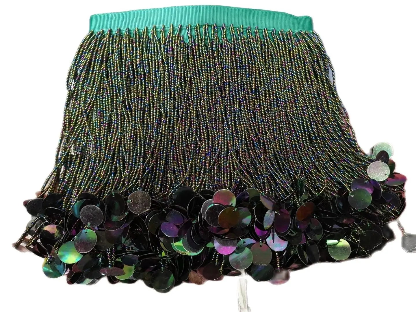 5 야드 15cm 와이드 씨앗 비즈 및 스팽글 페르시 프린지, 실버, 골드, 블랙, 그린, 레드 프린지, 맞춤형 색상 필요에 따라