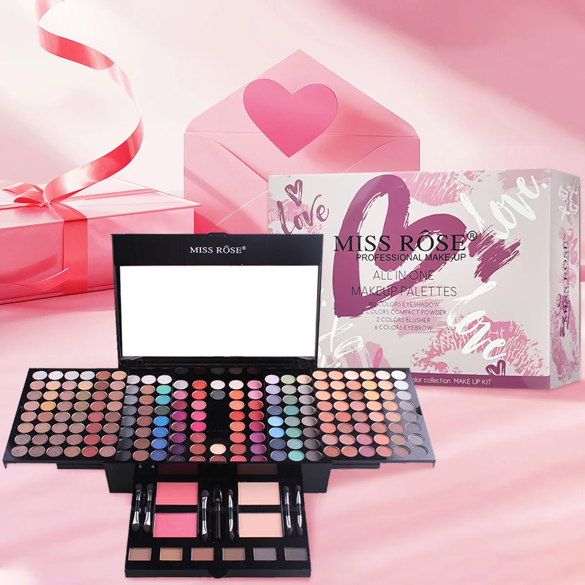 142-color eye shadow, 3-color blush, 3-color eyebrow powder makeup set, makeup artist's special makeup 2