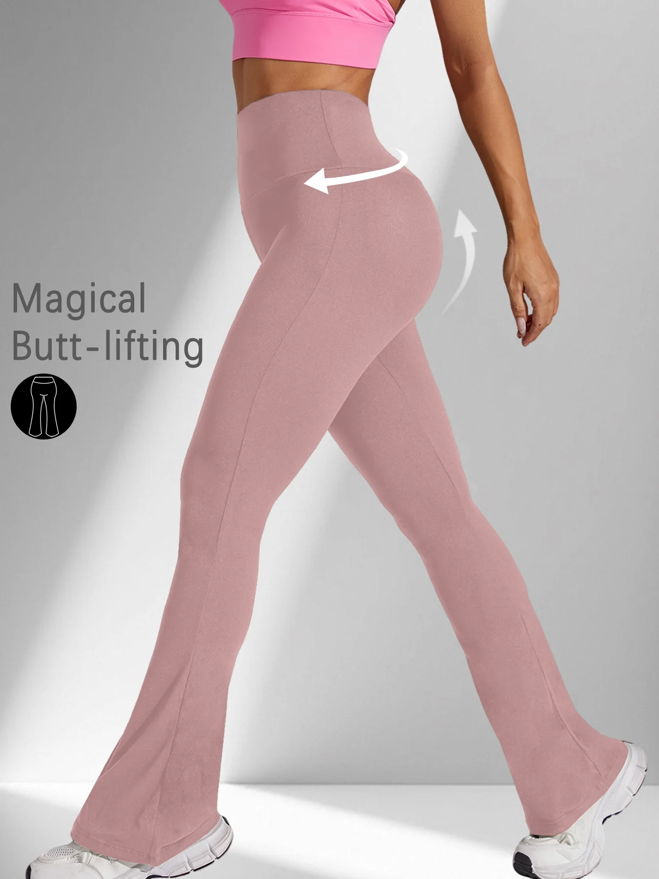 Womens Super Soft High Waisted Flare Leggings Image 9