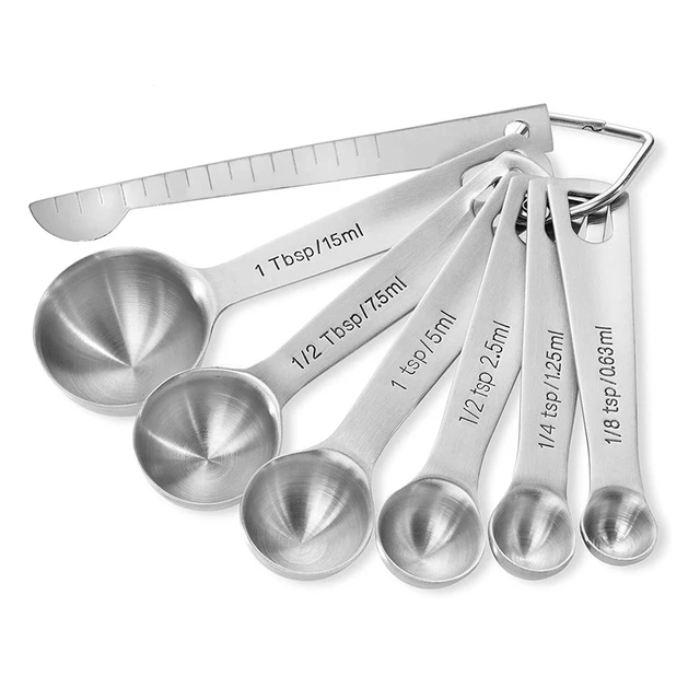 Stainless Steel Square Measuring Spoon Measuring Spoon Baking Seasoning Spoon  Measuring Spoon Six-Piece Set Measuring Spoon Set - AliExpress