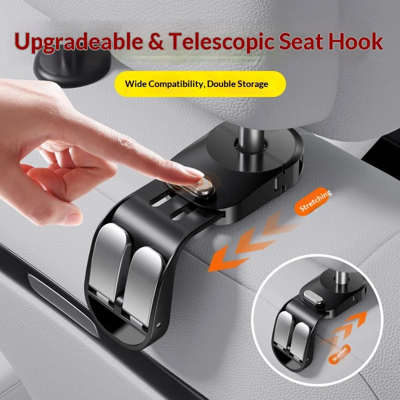 Car Seat Back Hook Headrest Hidden Mount Auto Vehicle Back Seat Organizer Car Accessories Hanging Hooks Storage Hanger Universal