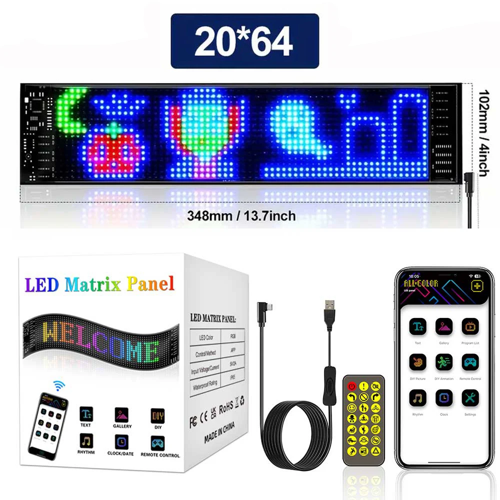ตัวเลือกสินค้า ป้ายไฟ LED ปรับแต่งได้ ติดรถยนต์