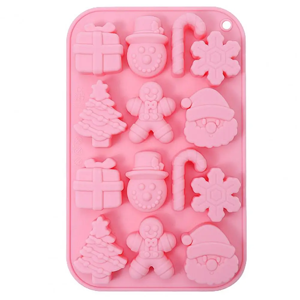 

Cake Mold Holiday Silicone Baking Molds Festive Snowman Santa Snowflakes for Christmas Candy Chocolates Soaps Food-grade
