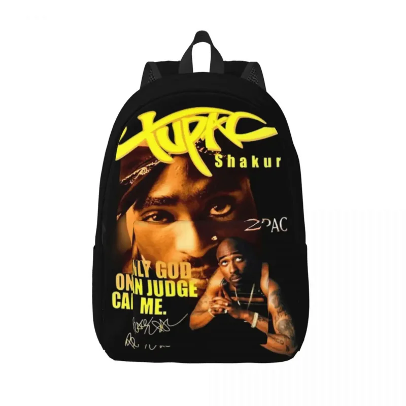 

Tupac 2PAC Casual Backpack Gift High School Work Hip Hop Rap Music Daypack for Men Women Laptop Computer Canvas Bags