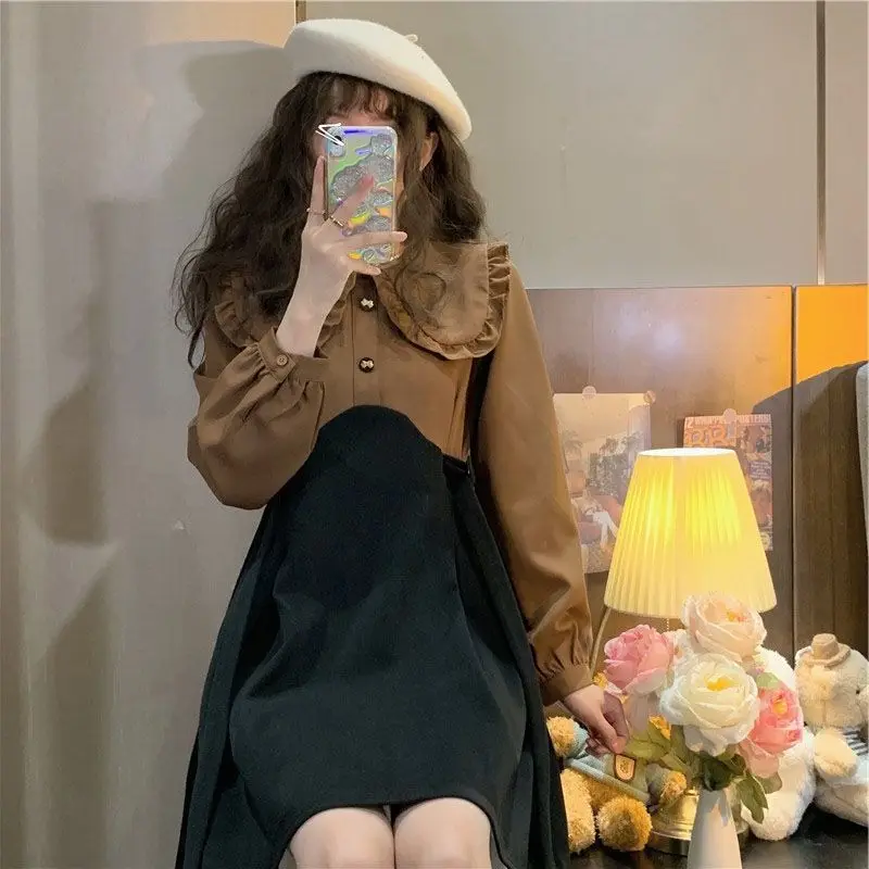 

2022 Autumn New Light Luxury Fashion Korean Version Comfortable Casual All-match Stitching Dress Women Clothing BoutiqueClothing