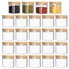 4oz 6Packs Glass Jars Set with Minimalist Spice Labels, Square Spice Jars, Food Storage Container Canisters 1