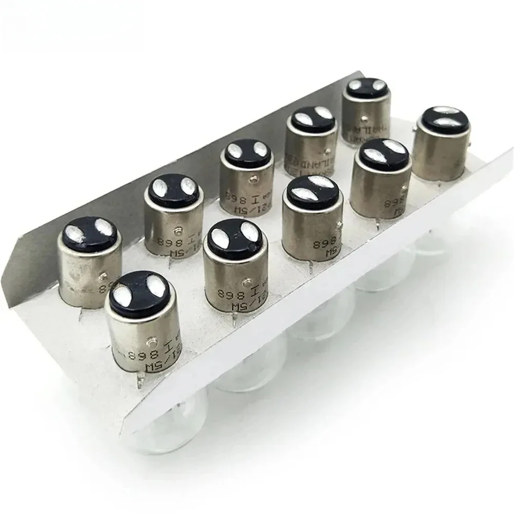 OSRAM 7528 P21/5W Halogen Bulb (S25, BAY15d, 12V) – Dual Filament Turn Signal, Brake & Side Light Bulbs for Cars, 10PCS Pack