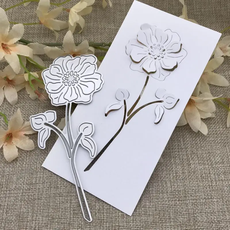 꽃 배경 프레임 금속 절단 다이 스텐실, DIY 스크랩북 장식 엠보싱 공예 다이 커팅 템플릿